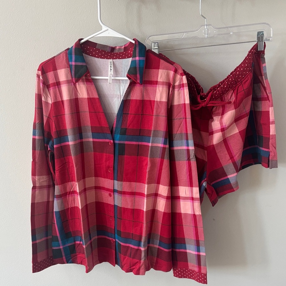 Soma Embraceable Plaid Pajama Set